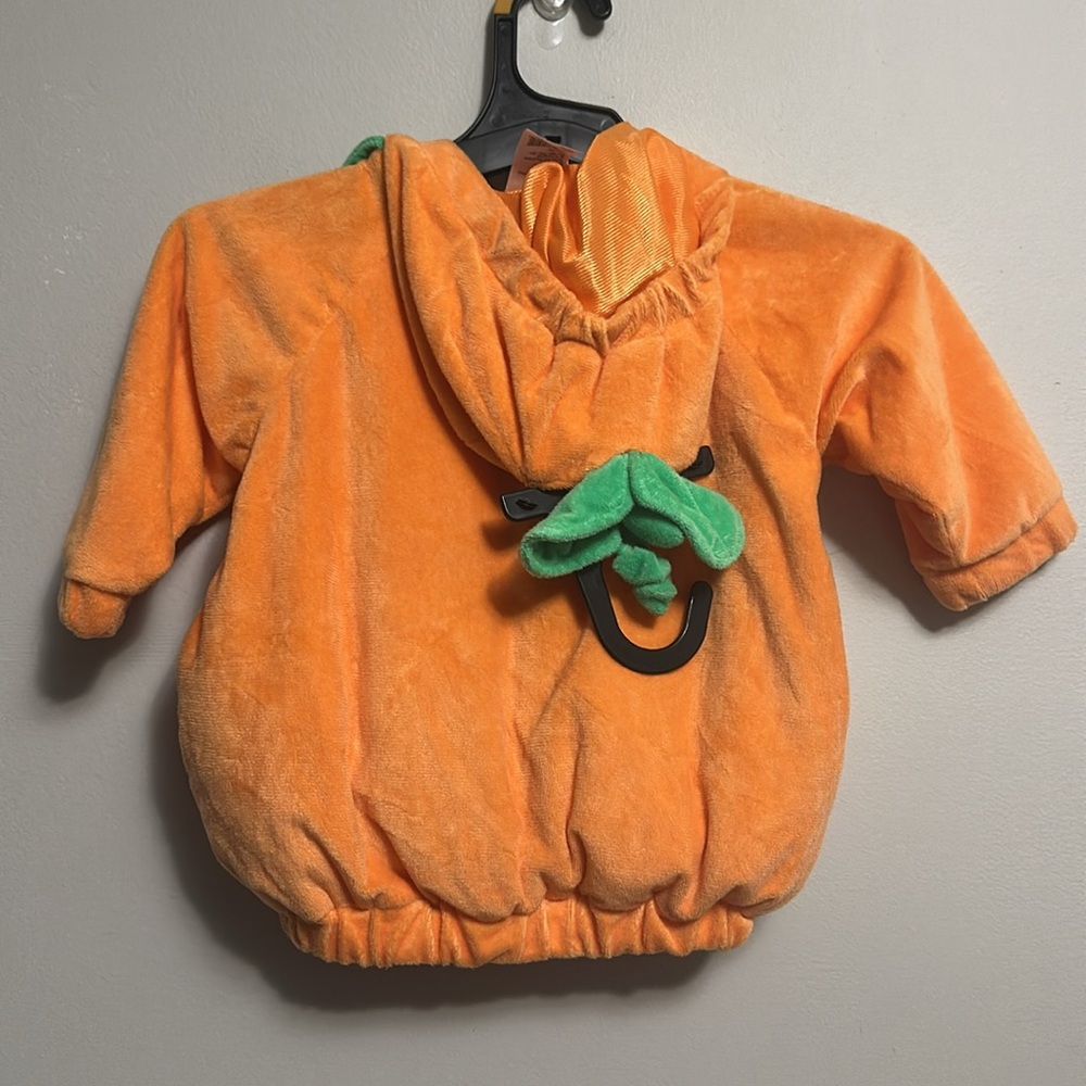 Hyde and Eek Infant Pumpkin Costume Orange and Green 6-12 Months - Picture 3 of 4